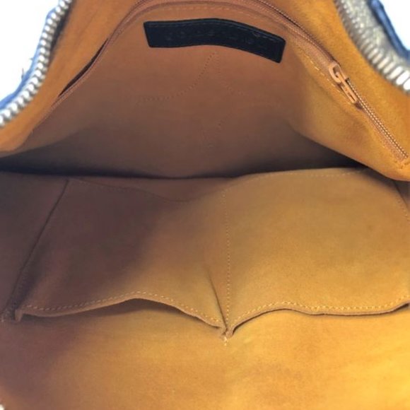 Goldenbleu Black Leather Studded Hobo